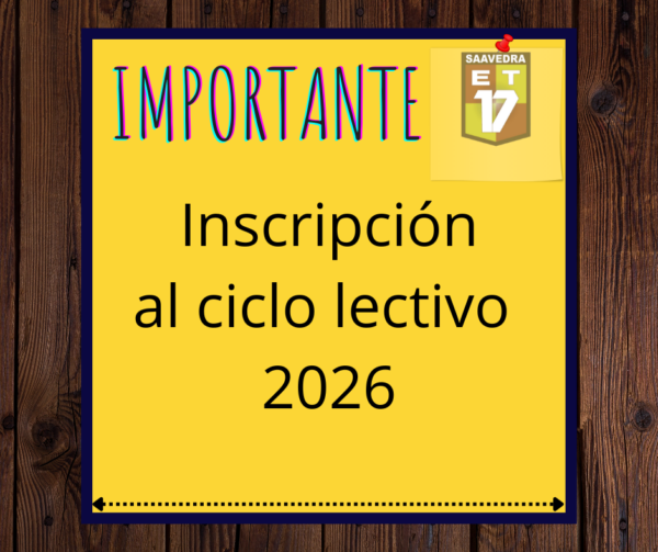 Inscripción al ciclo lectivo 2026